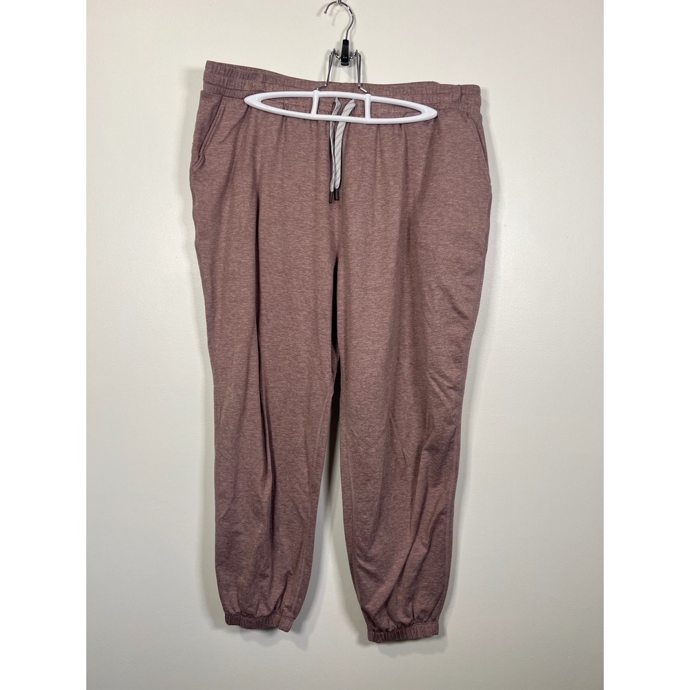 Kirkland Signature Womens Heathered Mauve Jogger Sweatpants Athleisure XL